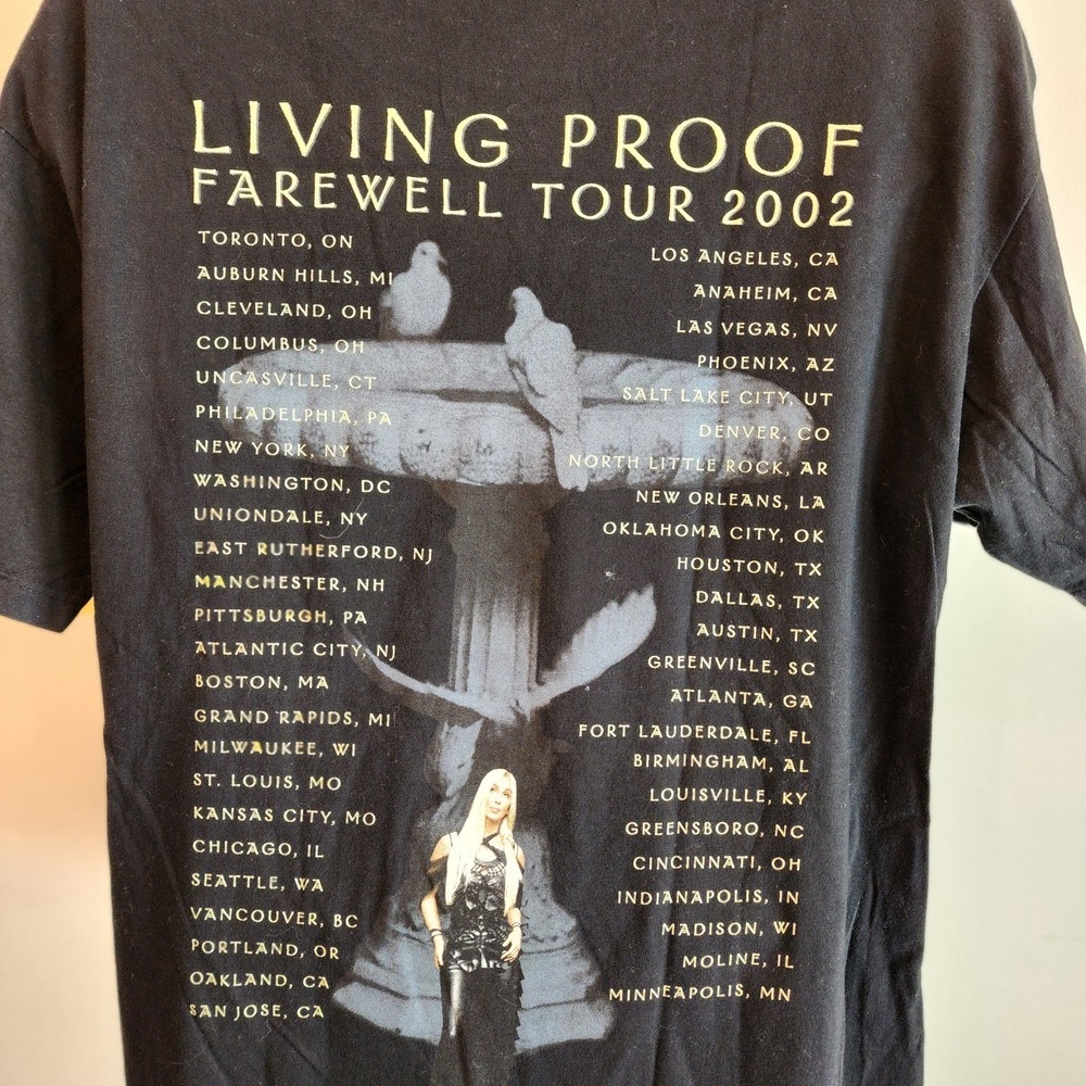 Vintage 2002 Cher Living Proof Farewell Tour T Shirt XL Double Sided Concert Tee - Picture 5 of 9